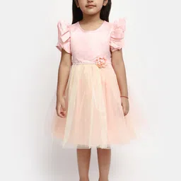 V-Mart Girls Round Neck Cotton A-Line Dress-image-30