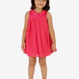 KidsDew Girls Self Designed Peter Pan Collar A-Line Dress-image-52