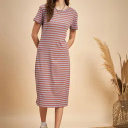 MINT STREET Striped A-Line Dress-picture-31
