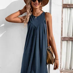 StyleCast Round Neck Sleeveless A-Line Dress-image-30