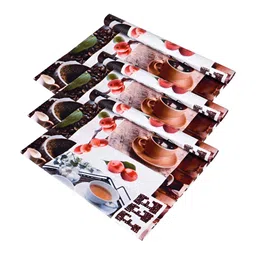 Kuber Industries Brown & White 3 Pcs Printed Shelf Liners-56