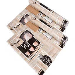Kuber Industries Brown & Pink 2 Pieces Printed Cabinet Shelf Liners-18