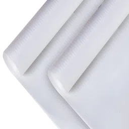 Kuber Industries Set of 2 White Striped Anti skid Shelf Liner Organisers-32