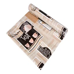 Kuber Industries Brown & Black Printed Cabinet Shelf Liner Organisers-26