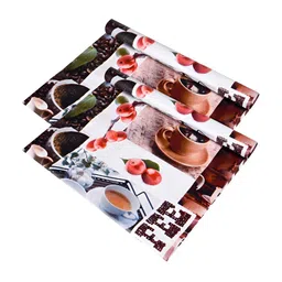 Kuber Industries White & Coffee Brown 2 Pieces Printed Shelf Liner-17