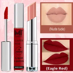 MI FASHION Set of Get The Best Liquid Lipstick 3.5ml -07 & Creamy Matte Lipstick 3.5g -25-57