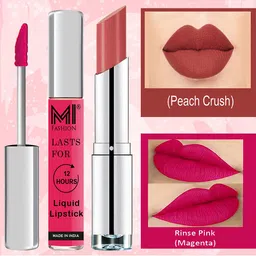 MI FASHION Set of Lip Perfection Liquid Lipstick 3.5 ml & Creamy Matte Lipstick 3.5 g-19