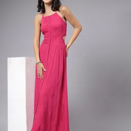 aayu Solid Cut-out detail Maxi Dress-image-48