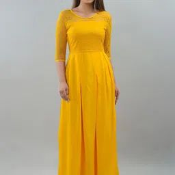 IQRAAR Yellow Maxi Dress-picture-6