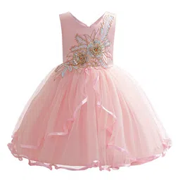 StyleCast x Revolte Pink V Neck Embellished Applique Maxi Dress-image-57