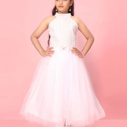 BAESD Girls Striped Hight Neck Fit and Flare Dress-picture-34