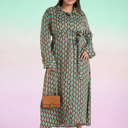 Big Hello - The Plus Life Print Fit & Flare Maxi Dress-image-15