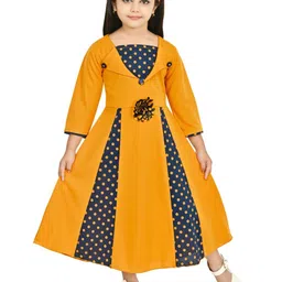 BAESD Girls Polka Dots Printed Fit & Flare Maxi Dress-image-25