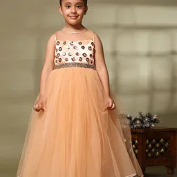 Toy Balloon kids Girls Embellished Net Fit & Flare Maxi Dress-image-30