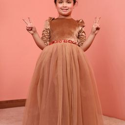 Toy Balloon kids Girls Puff Sleeve Fit & Flare Maxi Dress-image-74