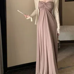 LULU & SKY Strapless Knot Detail Maxi Dress-image-48