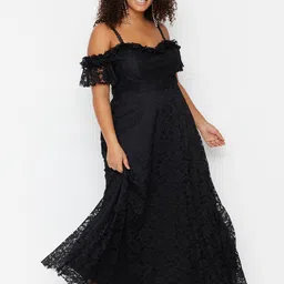 Trendyol Self Design Off-Shoulder Maxi Dress-47