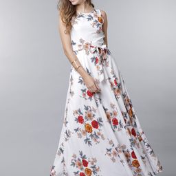 Tokyo Talkies Women White Printed Maxi Dress-image-50