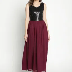 DRAAX Fashions Embellished A-Line Maxi Dress-image-16