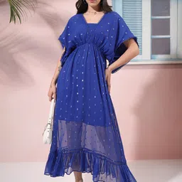 Tokyo Talkies Print Flared Sleeve Maxi Dress-image-33