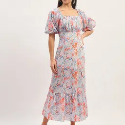 Madame Floral Print Flared Sleeve Maxi Dress-image-74