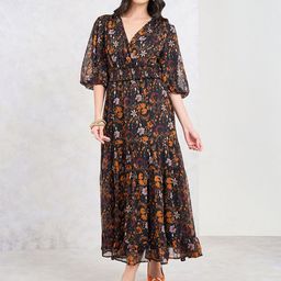 Styli Floral Printed Puff Sleeve Maxi Dress-image-98