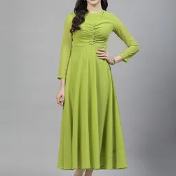 aayu Round Neck Georgette Maxi Dress-image-15