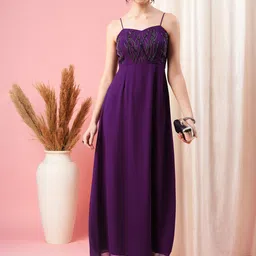 MISH Shoulder Straps Georgette Maxi Dress-image-23