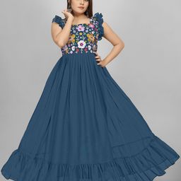 AKSHARAM Floral Print Georgette Maxi Dress-image-99