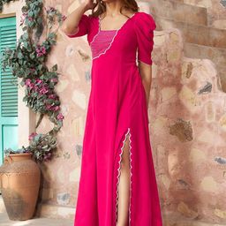 Lavanya The Label Embroidered Georgette Slit Maxi Dress-picture-18