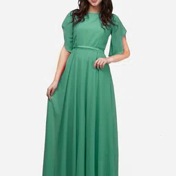 V&M Puff Sleeve Georgette Maxi Dress-picture-25