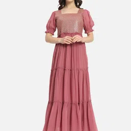 ALL WAYS YOU Puff Sleeve Georgette Maxi Dress-image-88