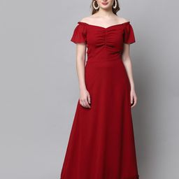 aayu Off-Shoulder Gathered Detailed Maxi Dress-picture-17