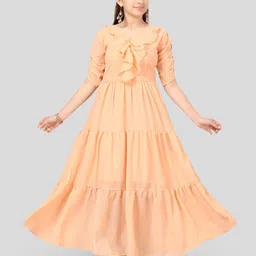 BAESD Girls Ruffles Tiered Georgette Maxi Dress-image-14