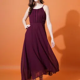 U&F Shoulder Straps Ruffled Maxi Dress-picture-34