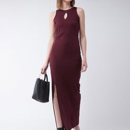 Chemistry Cotton Keyhole Neck Maxi Casual Dress-image-35