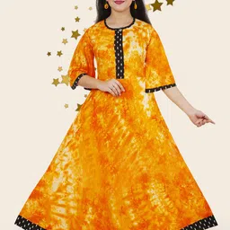 BAESD Girls Abstract Printed Cotton Maxi Dress-picture-48