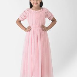Eavan Girls Pink Net Maxi Maxi Dress-image-52