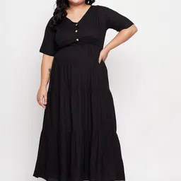 NABIA Plus Size Fit & Flared Maxi Ethnic Dress-picture-31