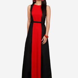 V&M Women's Colourblocked Crepe Maxi Dress-image-60