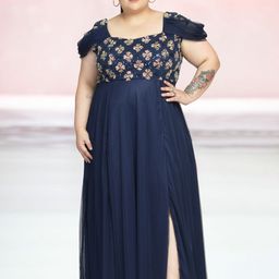 wild U Plus Size Embellished Square Neck Net Maxi Dress-image-74