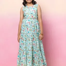 Miss Indya Girls Printed Tiered Cotton Maxi Dress-picture-42
