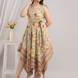 FrionKandy Floral Print Fit and Flare Midi Dress-image-72