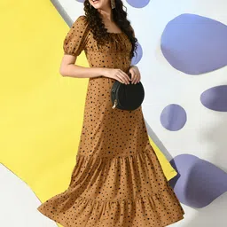 PRETTY LOVING THING Women Round Neck Puff Sleeves Maxi Dress-image-70