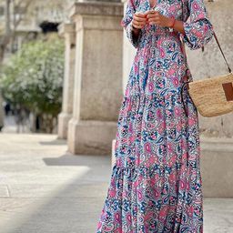 StyleCast Paisley Printed Tiered Maxi Dress-image-28