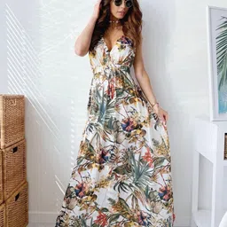 StyleCast Women Tropical Printed V-Neck Maxi Dress-picture-3