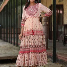 Juniper Floral Embroidered Georgette Maxi Dress-image-19