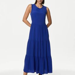 Marks & Spencer Round Neck Layered Maxi Dress-image-71