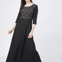Vishudh Black Ethnic Maxi Dress-picture-41