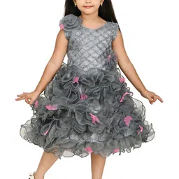 BAESD Girls Net Fit & Flare Midi Dress-image-76